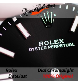 Dial Quadrante Rolex 124300 Nero Black Chromalight DateJust 0073