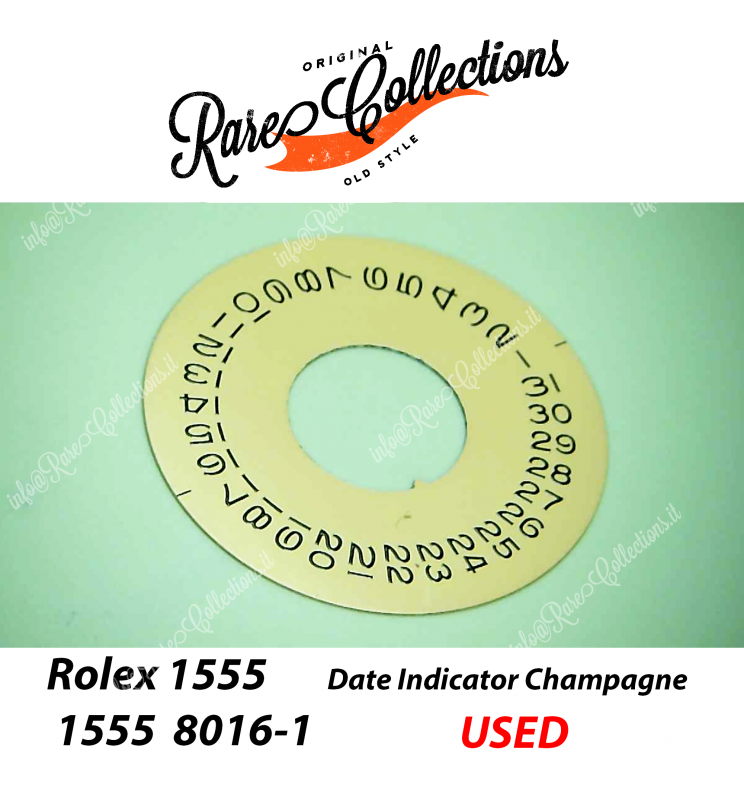 USED per Rolex 1555 1556 8016-101 Day Date1803 Data Indicator Champagne Usato