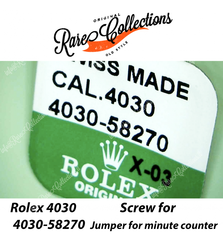 NEW Nuovo Blister Rolex 4030-58270 Screw for Jumper for Minute Counter X1 Vite contatore NEW Nuovo Blister Rolex 4030-58270 Screw for Jumper for Minute Counter X1 Vite contatore