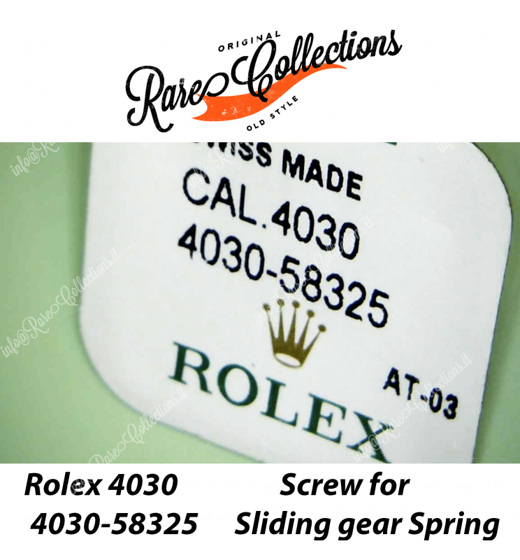 NEW Nuovo Blister Rolex 4030-58325 Screw for Sliding Gear Spring X1 Vite ingranaggio NEW Nuovo Blister Rolex 4030-58325 Screw for Sliding Gear Spring X1 Vite ingranaggio