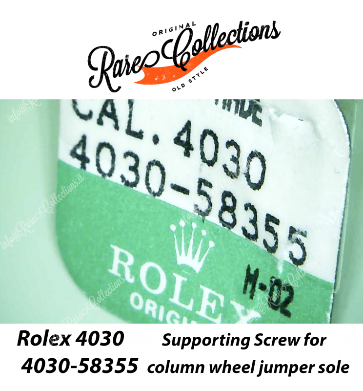 NEW Nuovo Blister Rolex 4030-58355 Supporting Screw for Column Wheel Jumper Sole X1 NEW Nuovo Blister Rolex 4030-58355 Supporting Screw for Column Wheel Jumper Sole X1