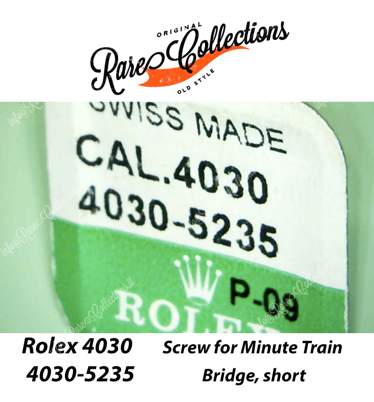 NEW Nuovo Blister Rolex 4030-5235 Screw for Minute Train Bridge, short X1 Vite Ponte treno Minuti
