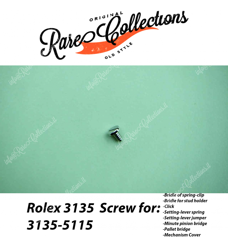 NEW Nuovo Rolex 3135-5115 Screw Balance Spring Bridge Setting Pallet Minute
