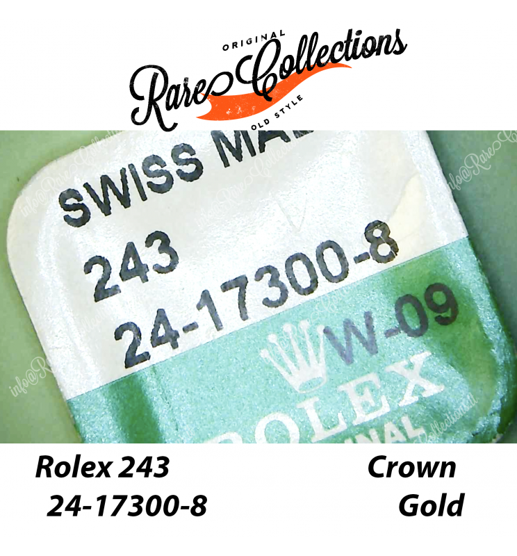 NEW Nuovo Crown Rolex 243 24-17300-8 Corona Oro GOLD Blister
