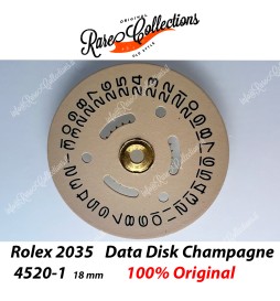 USED Data Indicator Champagne Rolex 2035 4520-1 18mm Datario Usato .42