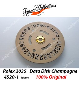 USED Data Indicator Champagne Rolex 2035 4520-1 18mm Datario Usato .42